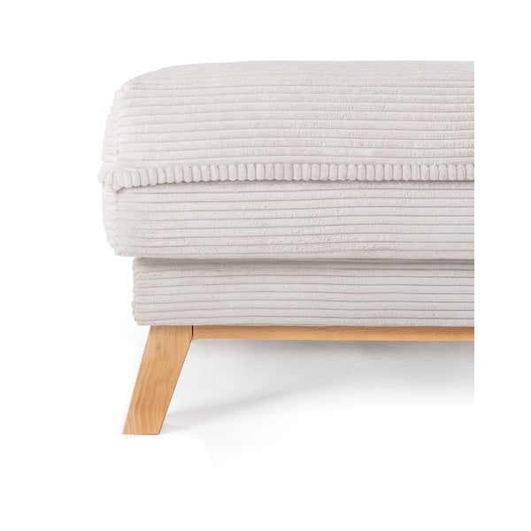 Poggiapiedi beige con rivestimento in velluto a coste Tori – Bonami Selection-image-3