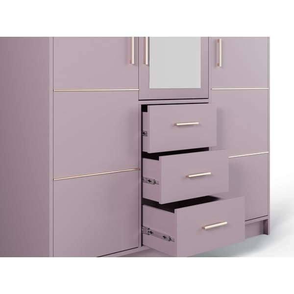 Armadio rosa con specchio 147x200 cm Burren - Cosmopolitan Design-image-1