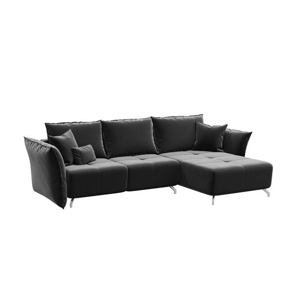 Divano letto in velluto grigio scuro Devichy Hermes - devichy