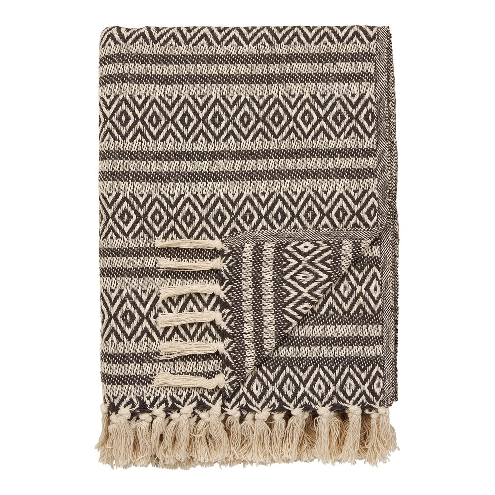 Coperta marrone in cotone riciclato 130x180 cm Adana – House Nordic | Coperte