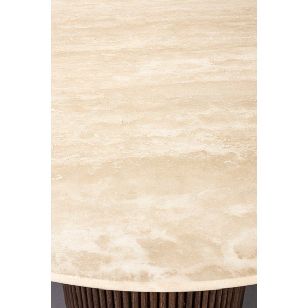 Tavolo da pranzo rotondo con piano in pietra ø 115 cm Arda – Dutchbone-image-4