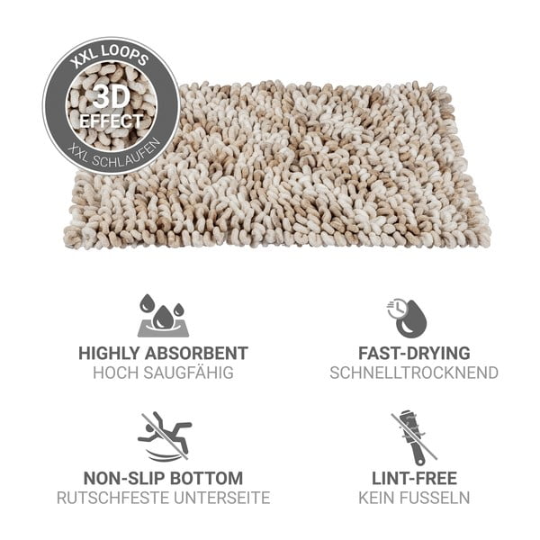 Tappetino per il bagno beige in tessuto 60x90 cm Lerici – Wenko-image-4