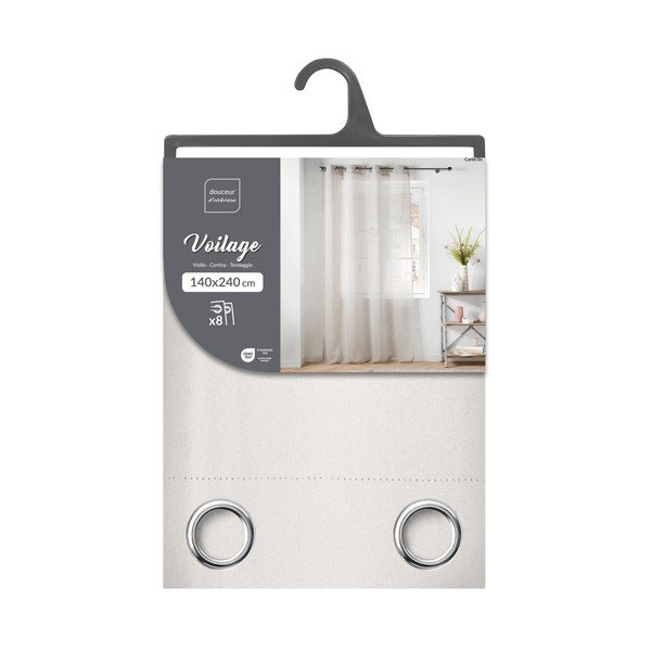 Tenda sottile avorio in voile 140x240 cm Carlin – douceur d'intérieur-image-4