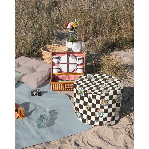 Sgabello bianco-nero Asterix Checkerboard - Really Nice Things-image-1