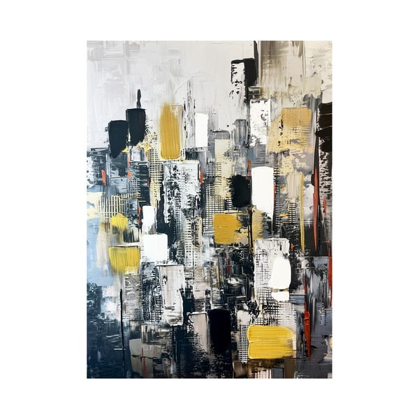 Quadro con elementi dipinti a mano 70x100 cm Cityscape – Styler