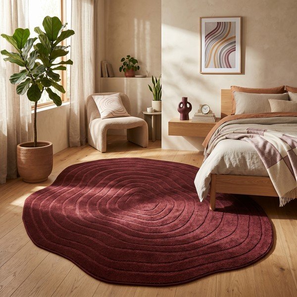 Tappeto bordeaux 160x230 cm Pebble - ESTE-image-2