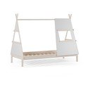 Letto da bambini a forma di casa color crema in pino massiccio con rete inclusa 90x200 cm Enola – Marckeric