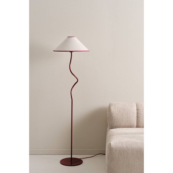 Lampada da terra rossa/bianca in tessuto con intensità regolabile (altezza totale 148 cm) Juliet – Jotex-image-2