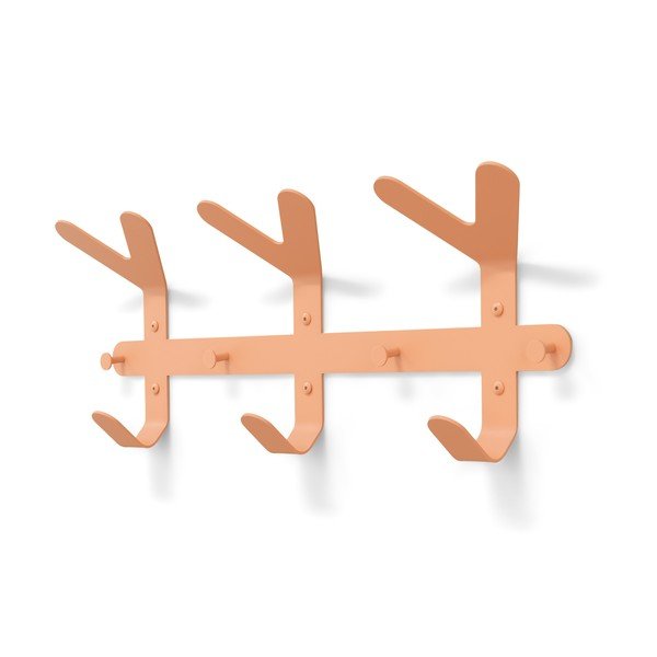 Attaccapanni da parete color salmone in acciaio 66 cm Frondo – Spinder Design