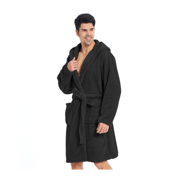 Accappatoio unisex nero in microfibra, taglia XS Sleepyhead - DecoKing-image-1