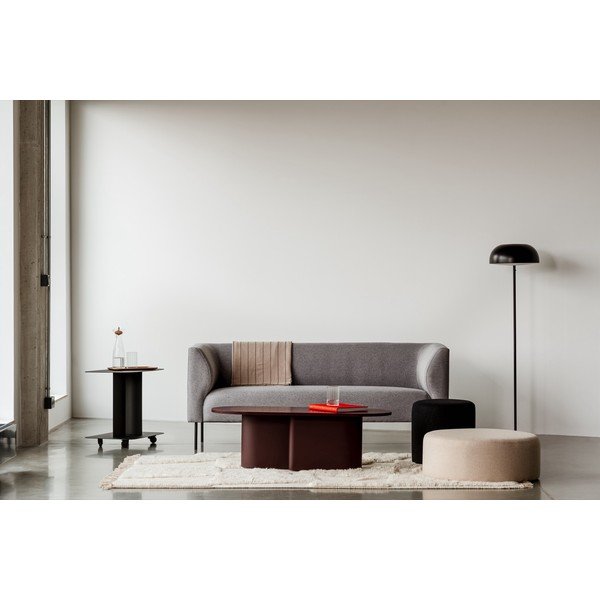 Tavolino da salotto burgundy con piano effetto rovere 50x115 cm Looi – noo.ma-image-3