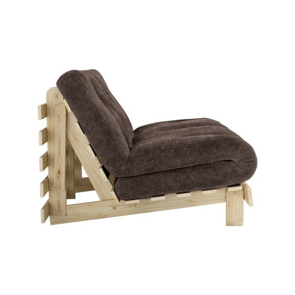 Divano marrone scuro allungabile con rivestimento in velluto a coste 140 cm Roots – Karup-image-4