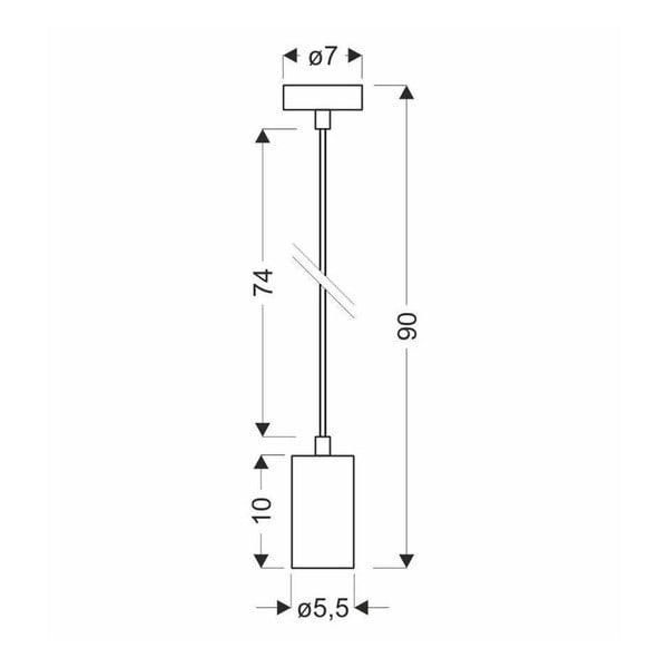 Lampada a sospensione nera con paralume in metallo ø 7 cm Tubo - Candellux Lighting-image-2