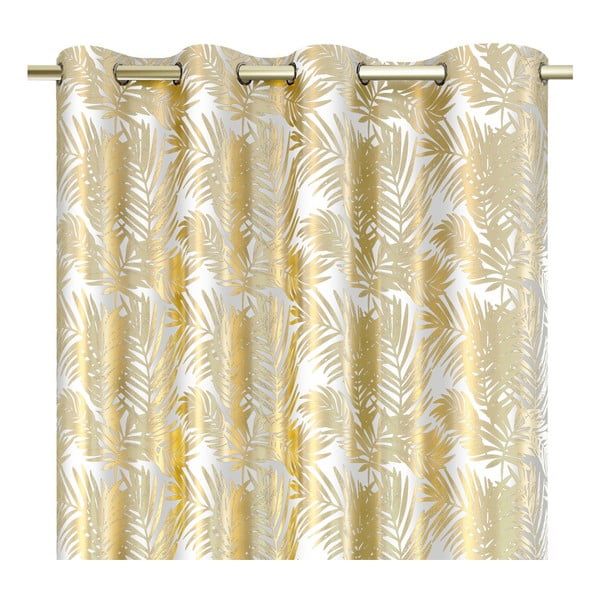 Tenda parzialmente oscurante bianca/dorata in velluto 140x245 cm Golden Leaves – AmeliaHome