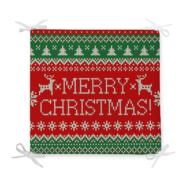 Cuscino di seduta natalizio con cotone Merry, 42 x 42 cm - Minimalist Cushion Covers