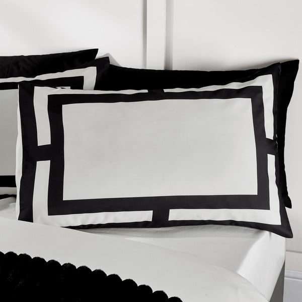 Biancheria da letto bianca e nera per letto singolo 135x200 cm Mono Panel – Catherine Lansfield-image-1