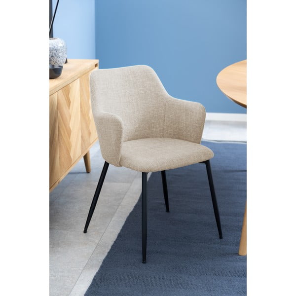 Set di sedie da pranzo color crema in imbottito 2 pz Ilsa – Actona-image-2