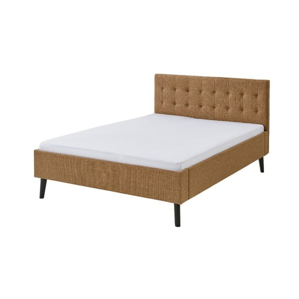 Letto matrimoniale imbottito marrone rete non inclusa 140x200 cm Empire – Meise Möbel