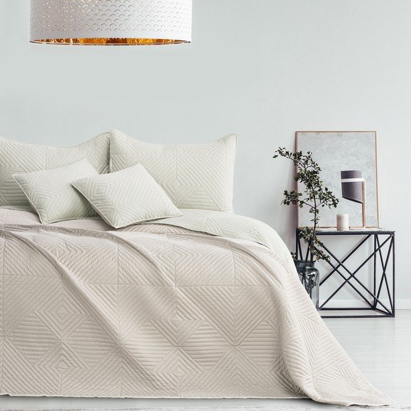 Copriletto color crema in microfibra con rivestimento trapuntato 220x240 cm Softa – Restilo-image-2