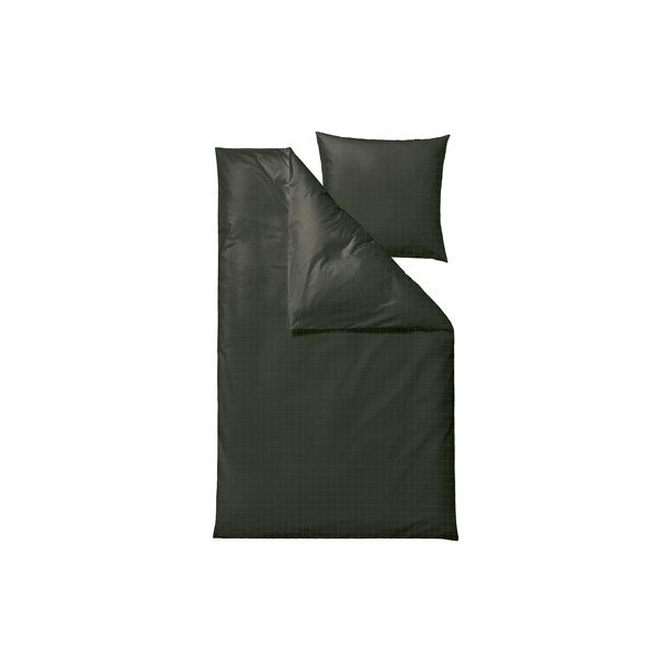 Biancheria da letto singola damascata verde scuro 140x200 cm Clear - Södahl-image-1