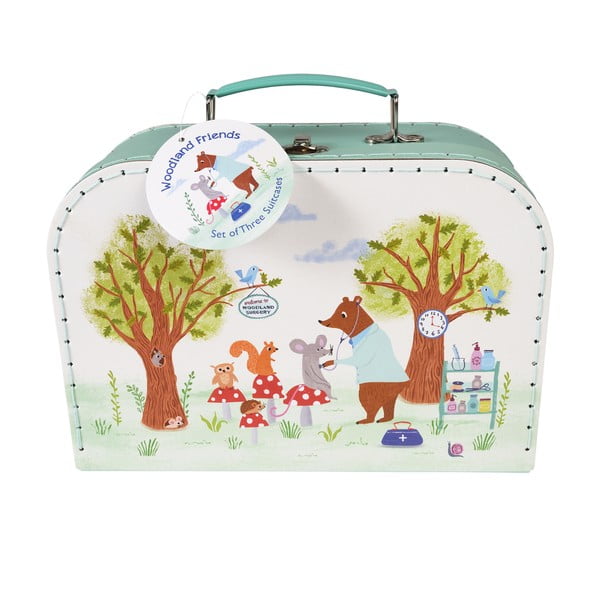 Organizer per giocattoli per bambini in cartone in set da 3 21x28x8 cm Woodland Friends - Rex London-image-2