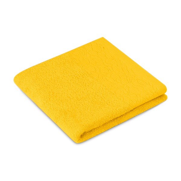 Set di asciugamani per viso e corpo tipo terry gialli in cotone 3 pz Flos – Restilo-image-1