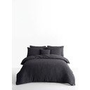 Set copripiumino e federa color antracite in cotone renforcé per letto singolo 140x200 cm Waffle Striped – Mila Home Luxury