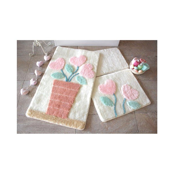 Set di 3 tappetini da bagno Margo Lumilo - Foutastic