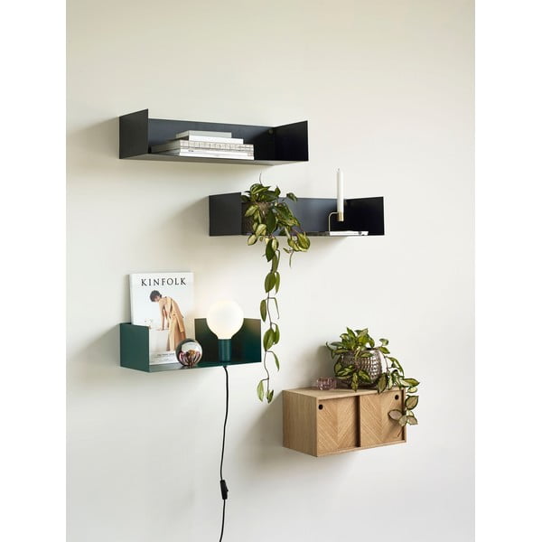 Scaffale a parete in rovere a spina di pesce - Hübsch-image-1