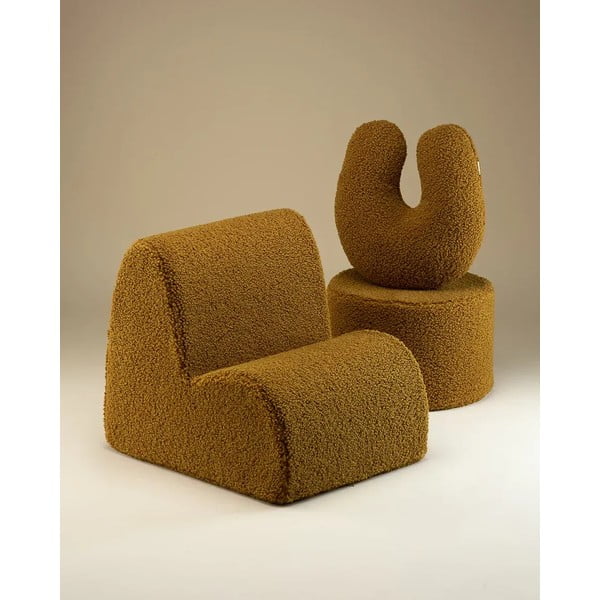 Cuscino per divano da bambini marrone con rivestimento in bouclé U – Wigiwama-image-4