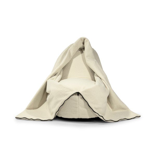 Pouf a sacco per bambini marrone con rivestimento in bouclé Cocoon 100 – SLOWDOWN-image-3