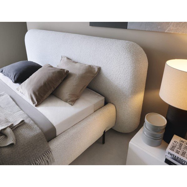 Letto matrimoniale imbottito beige con contenitore e rete inclusi 160x200 cm Pointt – ELTAP-image-3