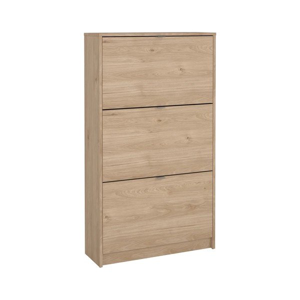 Scarpiera di colore naturale con effetto rovere con ante ribaltabili 70x124x24 cm Shoes – Tvilum