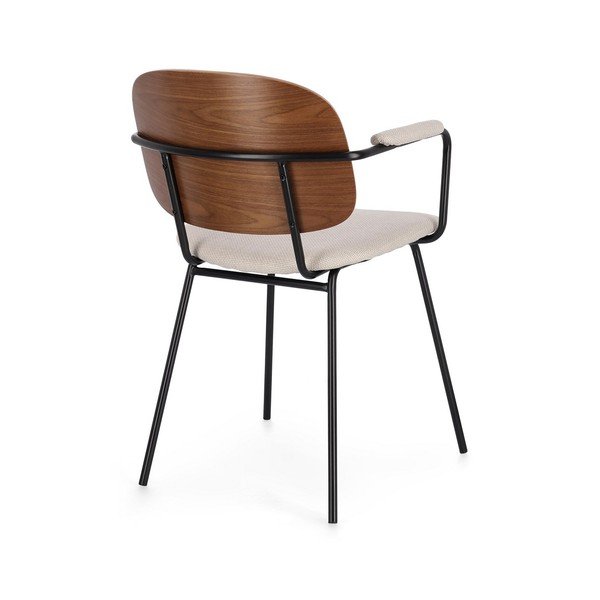 Sedia da pranzo marrone/beige in imbottito con braccioli Sienna – Bizzotto-image-4