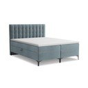 Letto boxspring azzurro con contenitore 140x200 cm Puhala – Makamii