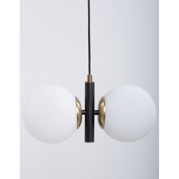 Lampadario bianca e nera con paralume in vetro Monera – Squid Lighting-image-1