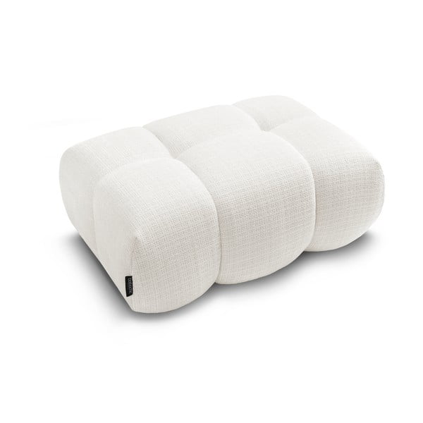 Poggiapiedi bianco con rivestimento in ciniglia Ivane – Bobochic Paris-image-4