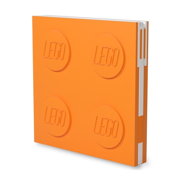 Quaderno quadrato arancione con penna gel , 15,9 x 15,9 cm - LEGO®