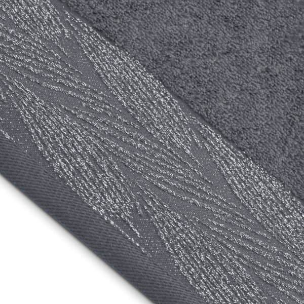 Set di asciugamani per viso e corpo tipo terry grigio scuro in cotone 3 pz Allium – Restilo-image-2