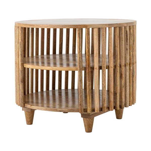 Tavolino da salotto rotondo di colore naturale in mango massiccio ø 60 cm Sali – Bloomingville-image-2