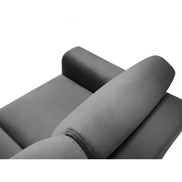 Divano angolare grigio chiaro allungabile e con contenitore con rivestimento in velluto Kyoto – Cosmopolitan Design-image-4