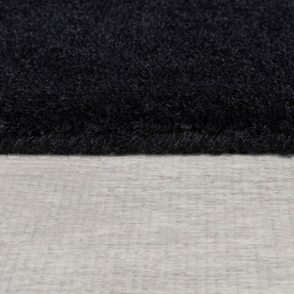Tappeto nero e grigio in lana tessuto a mano 150x240 cm Collage Monochrome – Flair Rugs-image-4