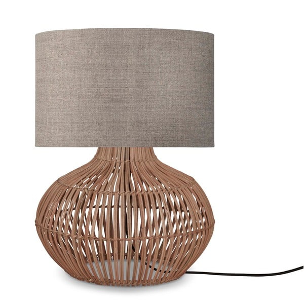 Lampada da tavolo con paralume tessile in colore beige-naturale (altezza 48 cm) Kalahari - Good&Mojo