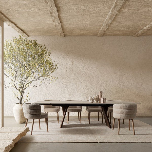 Sedia da pranzo grigia in imbottito Ilma – Bizzotto-image-1