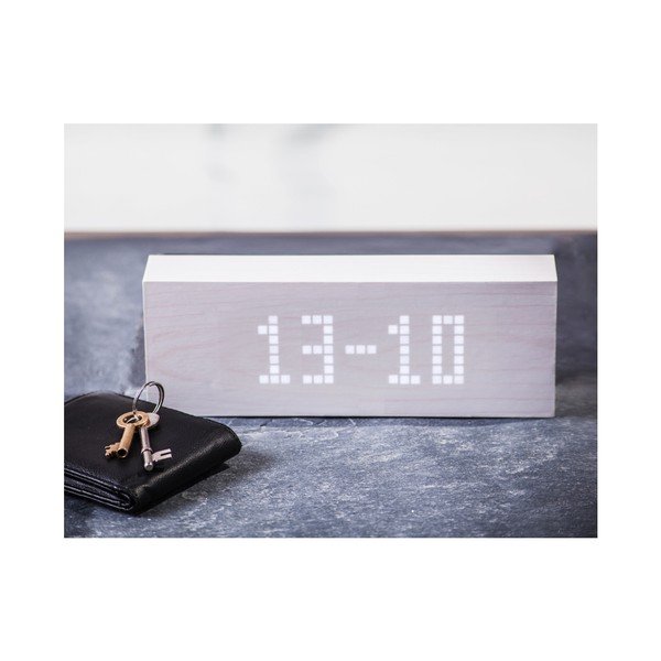 Sveglia bianca con orologio a display LED bianco Message Click - Gingko-image-3
