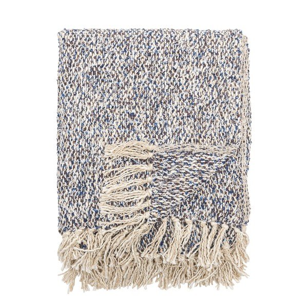 Coperta blu polveroso in misto lino 130x160 cm Ocean – Bloomingville-image-3