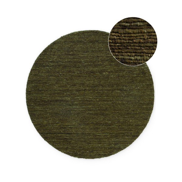 Tappeto rotondo verde scuro in lana tessuto a mano ø 160 cm Bexley Woolwich – Ted Baker