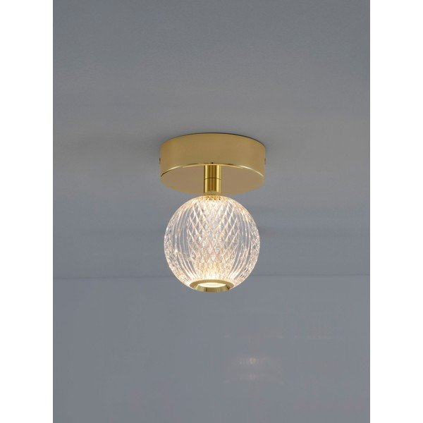 Plafoniera LED dorata in alluminio con paralume in vetro acrilico Brillante – Nova Luce-image-2