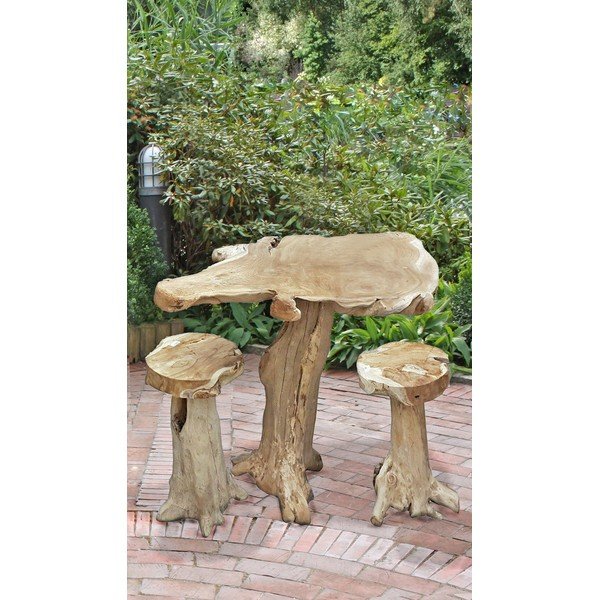 Tavolo bar da giardino in legno di Teak 95x65 cm Surga - Garden Pleasure-image-1