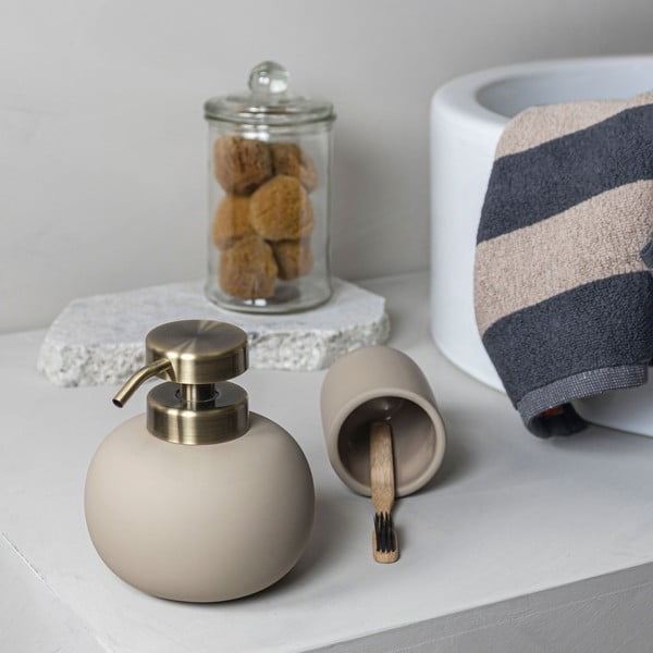 Tazza in ceramica color crema per spazzolini da denti Lotus - Mette Ditmer Denmark-image-3